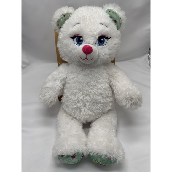 Build-A-Bear Other - Build A Bear Workshop BABW Disney Frozen Elsa White Sparkly Plush Teddy Bear 17"